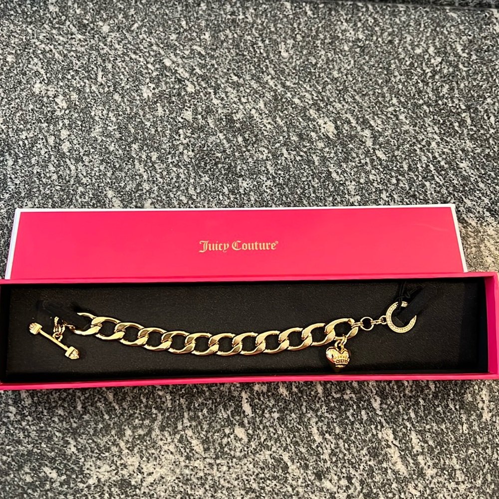 Juicy Couture B-Charm Bracelet with heart.